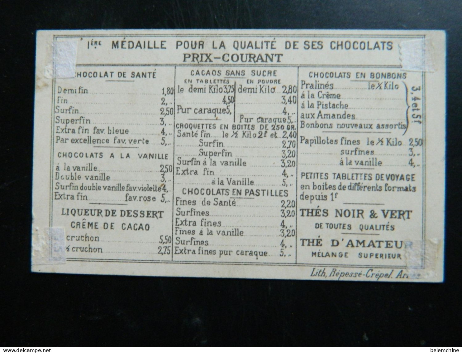 CHROMO  CHOCOLAT IBLED  PARIS MONDRICOURT ( 10,5 X 6,2 Cms) ET MA VESTE A MON CHAPEAU - Ibled