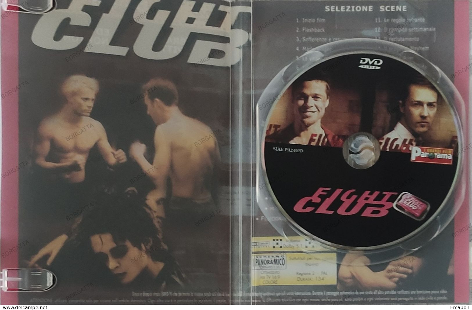 BORGATTA - AZIONE - Dvd FIGHT CLUB  - BRAD PITT, EDWARD NORTON - PAL 2 - PANORAMA  1999 - USATO In Buono Stato - Action, Adventure