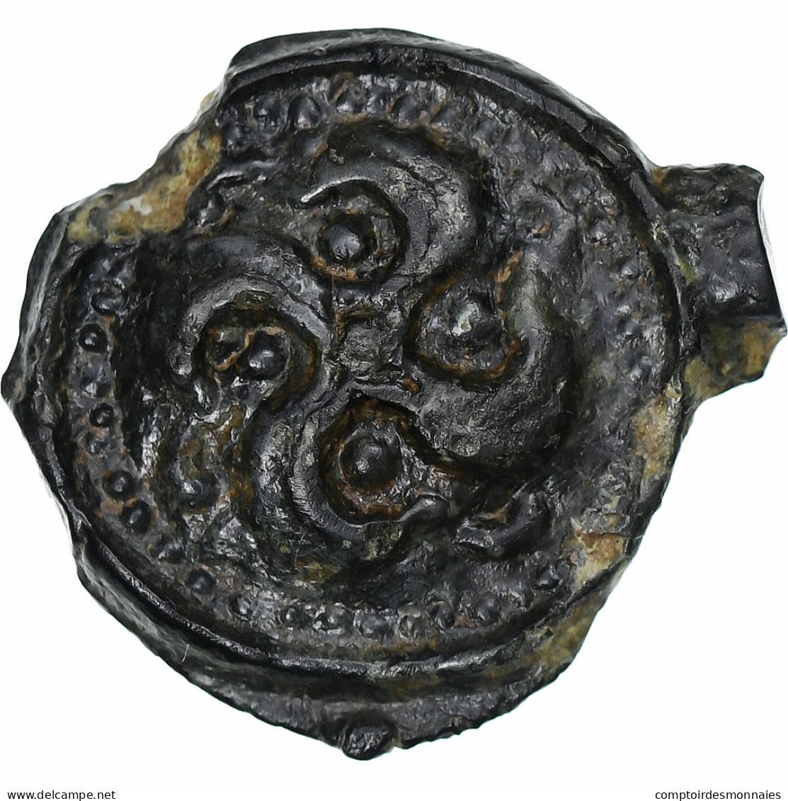 Suessions, Potin Au Swastika, C. 60-50 BC, Bronze, TTB+, Latour:7873 - Gauloises