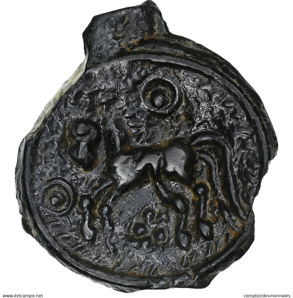 Suessions, Potin Au Swastika, C. 60-50 BC, Bronze, TTB+, Latour:7873 - Galle