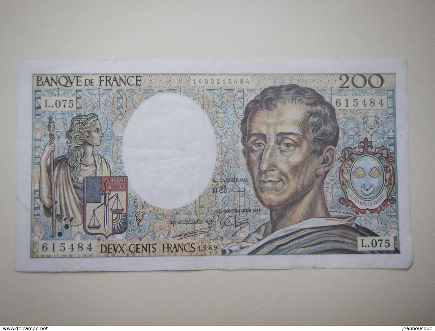 200. FRANCS MONTESQUIEU 1989 - 200 F 1981-1994 ''Montesquieu''