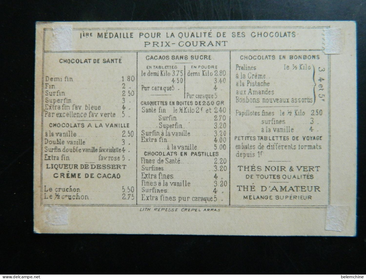 CHROMO  CHOCOLAT IBLED  PARIS MONDRICOURT ( 11,2 X 7,5 Cms)  POUR LES PAYS - Ibled