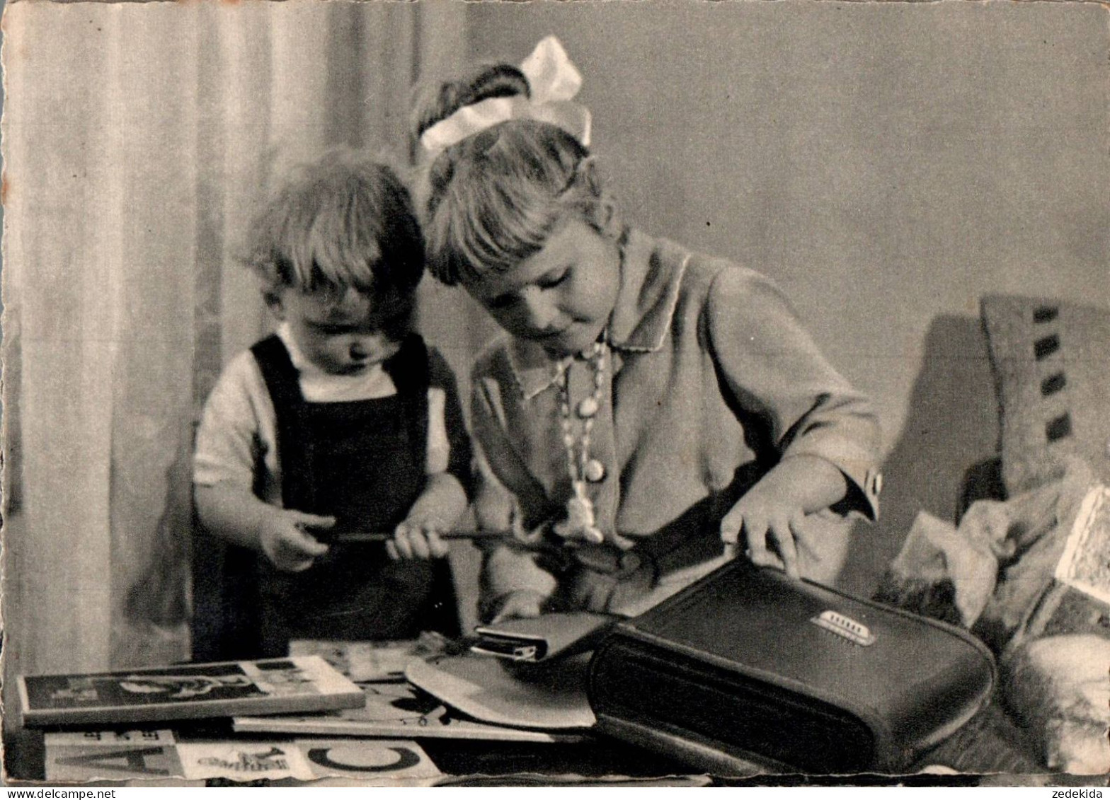 G8179 - Glückwunschkarte Schulanfang - Kinder Mädchen - Verlag Reichenbach DDR - Eerste Schooldag