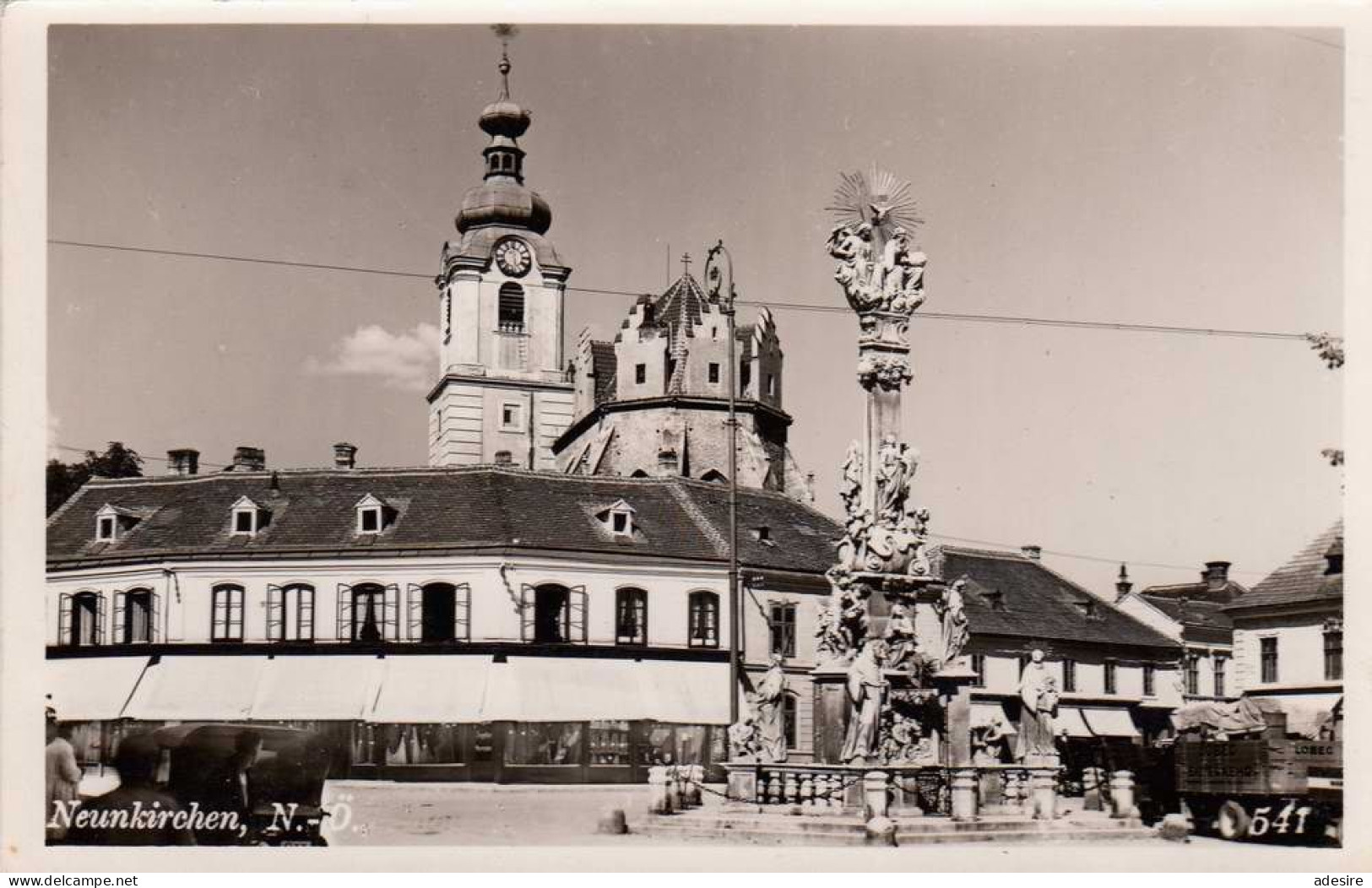 NEUNKIRCHEN, Platz Mit Säule, Schöne Fotokarte Gelaufen ... - Neunkirchen