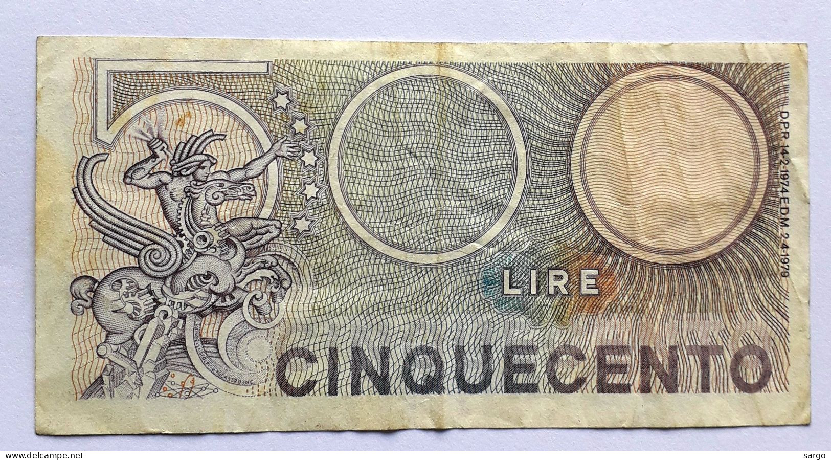 ITALY -  500 LIRE - P 94  (1979) - CIRC - BANKNOTES - PAPER MONEY - CARTAMONETA - - 500 Liras