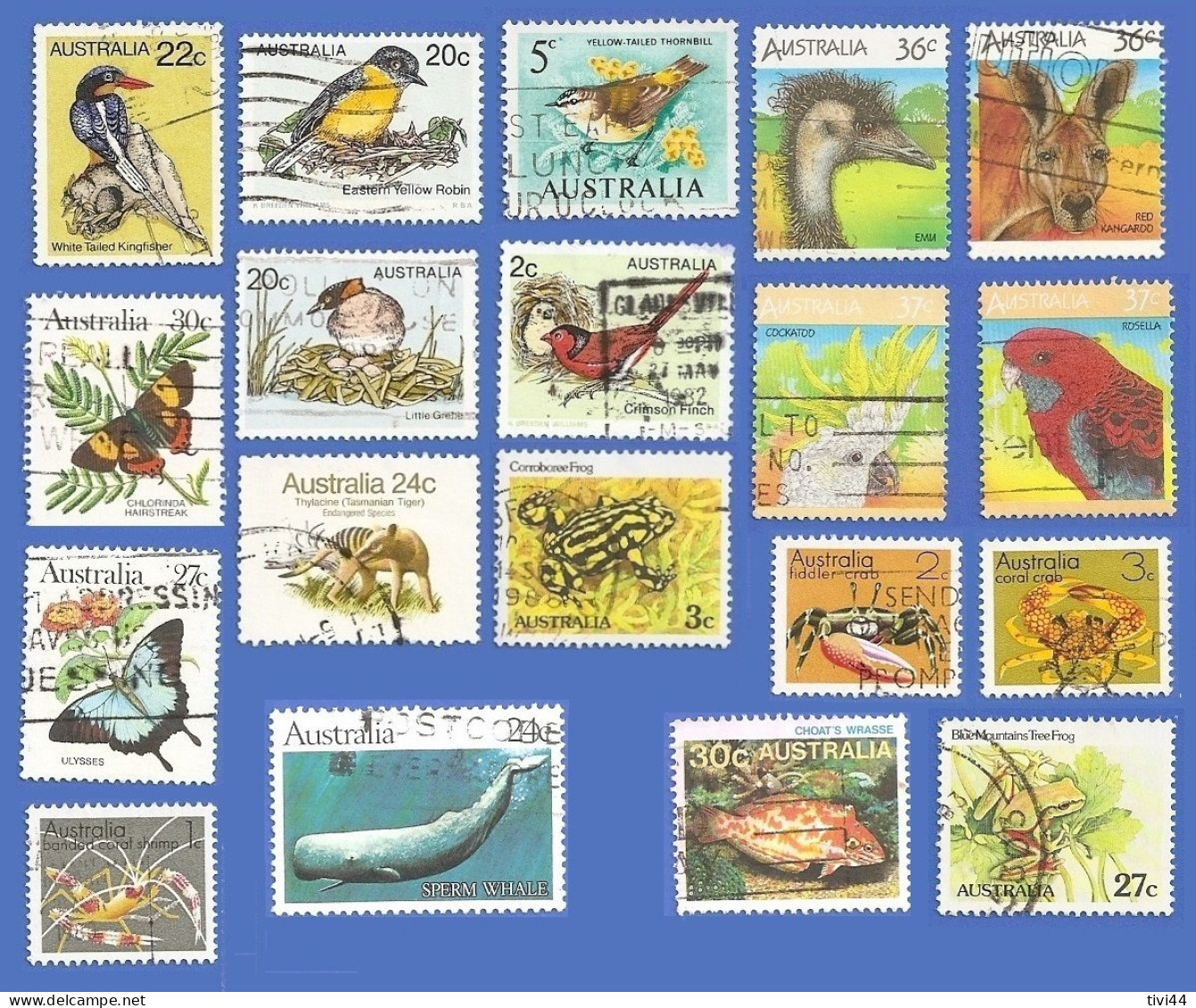 AUSTRALIE AUSTRALIA  LOT 19 TIMBRES FAUNE OBLITÉRÉS - Used Stamps