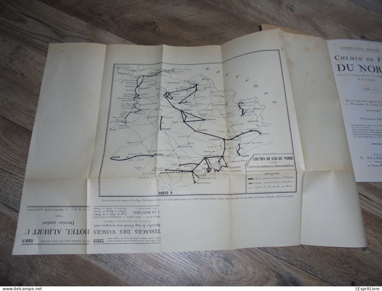 CHEMIN DE FER DU NORD Ses Plages Ses Monuments Livret Guide Officiel 1930 Régionalisme  Indicateur Horaire Touquet - Picardie - Nord-Pas-de-Calais