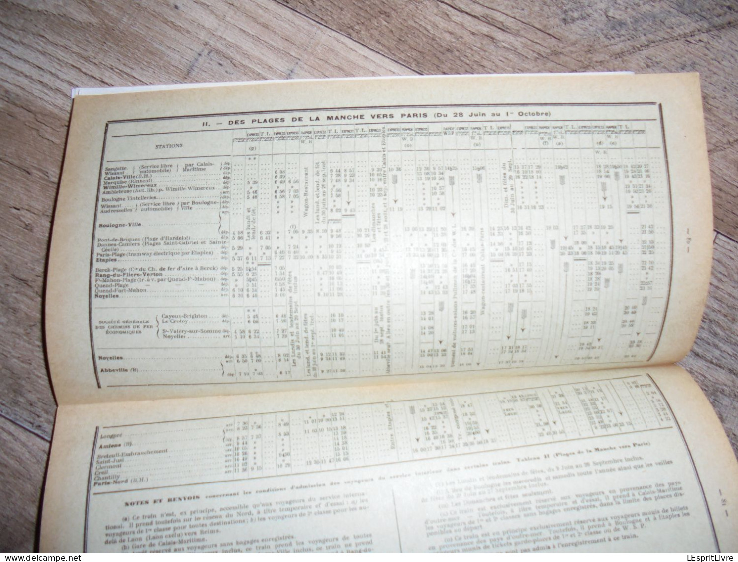 CHEMIN DE FER DU NORD Ses Plages Ses Monuments Livret Guide Officiel 1930 Régionalisme  Indicateur Horaire Touquet