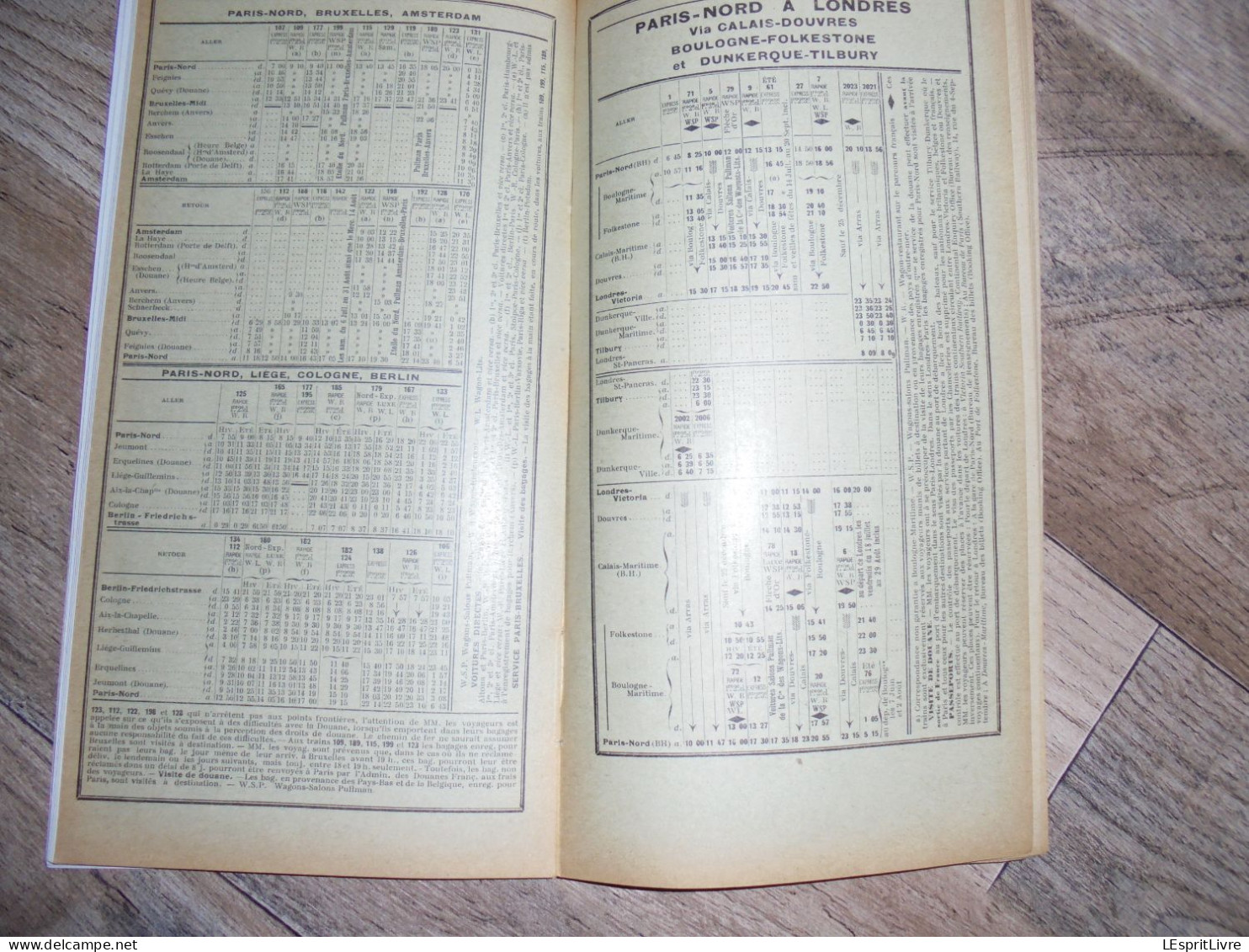 CHEMIN DE FER DU NORD Ses Plages Ses Monuments Livret Guide Officiel 1930 Régionalisme  Indicateur Horaire Touquet