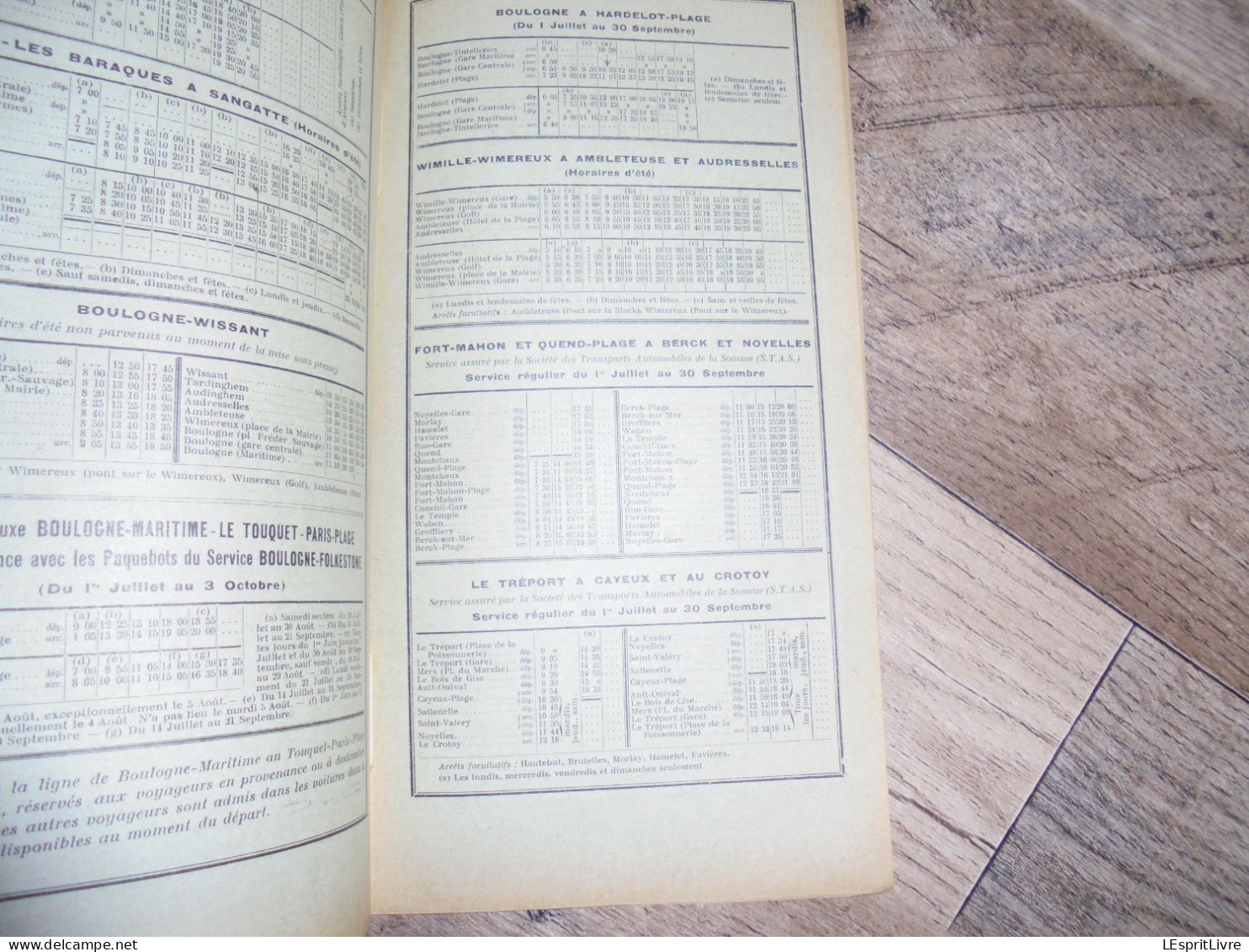 CHEMIN DE FER DU NORD Ses Plages Ses Monuments Livret Guide Officiel 1930 Régionalisme  Indicateur Horaire Touquet