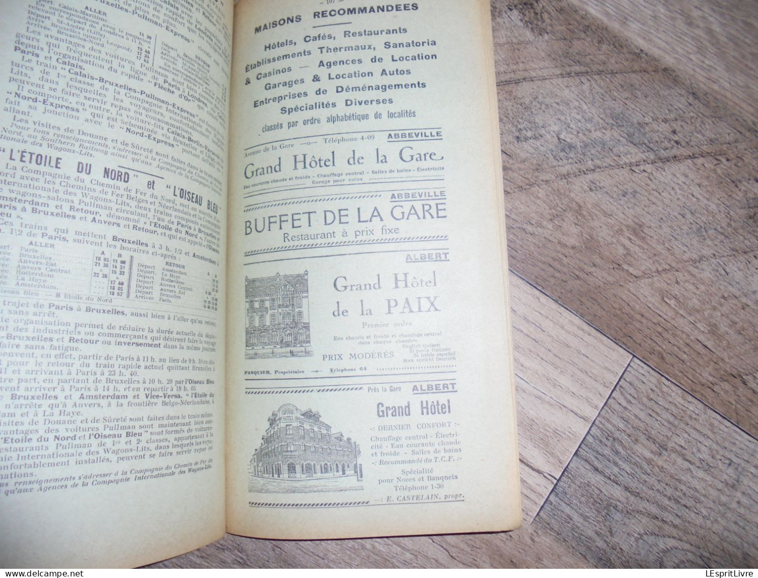 CHEMIN DE FER DU NORD Ses Plages Ses Monuments Livret Guide Officiel 1930 Régionalisme  Indicateur Horaire Touquet