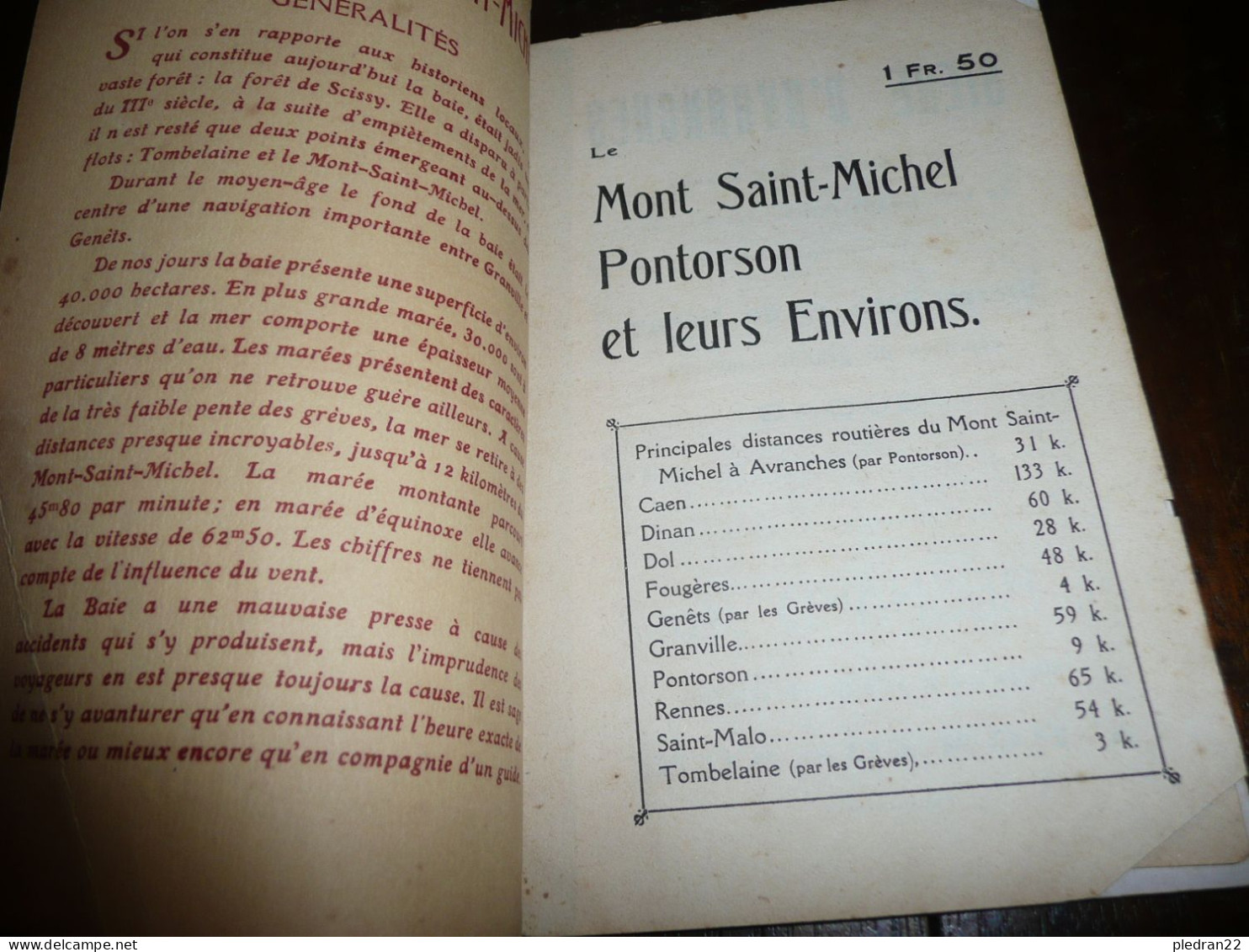 VIEUX PAPIERS NORMANDIE MANCHE LE MONT SAINT MICHEL PONTORSON PLAQUETTE TOURISME VOYAGE 25 PAGES ANNEES 1920/1930 - Normandie