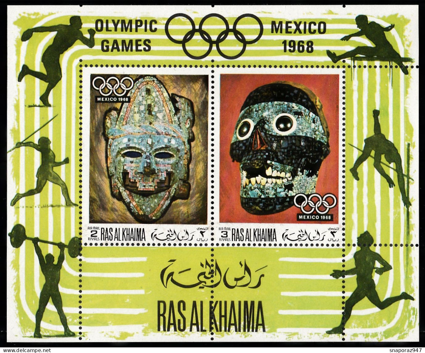 1969 Ras Al Khaima "Mexico 68" Olimpiadi Olyimpic Games Perf.+Imperf. Set MNH** 001-15 - Ete 1968: Mexico