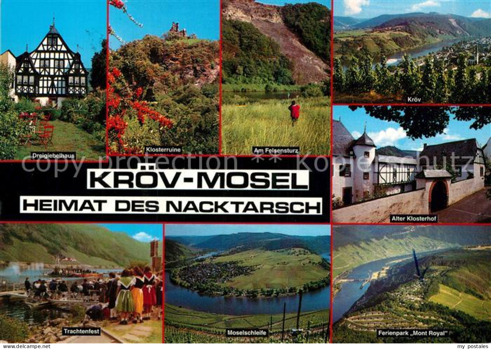 72932364 Kroev Mosel Dreigiebelhaus Klosterruine Am Felsensturz Panorama Alter K - Kroev
