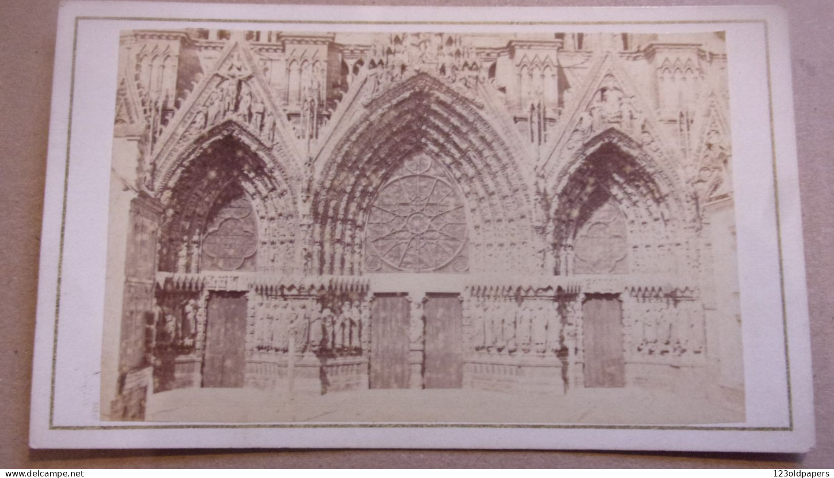 CDV   CATHEDRALE DE REIMS BORDERIA  PLACE DROUET - Oud (voor 1900)