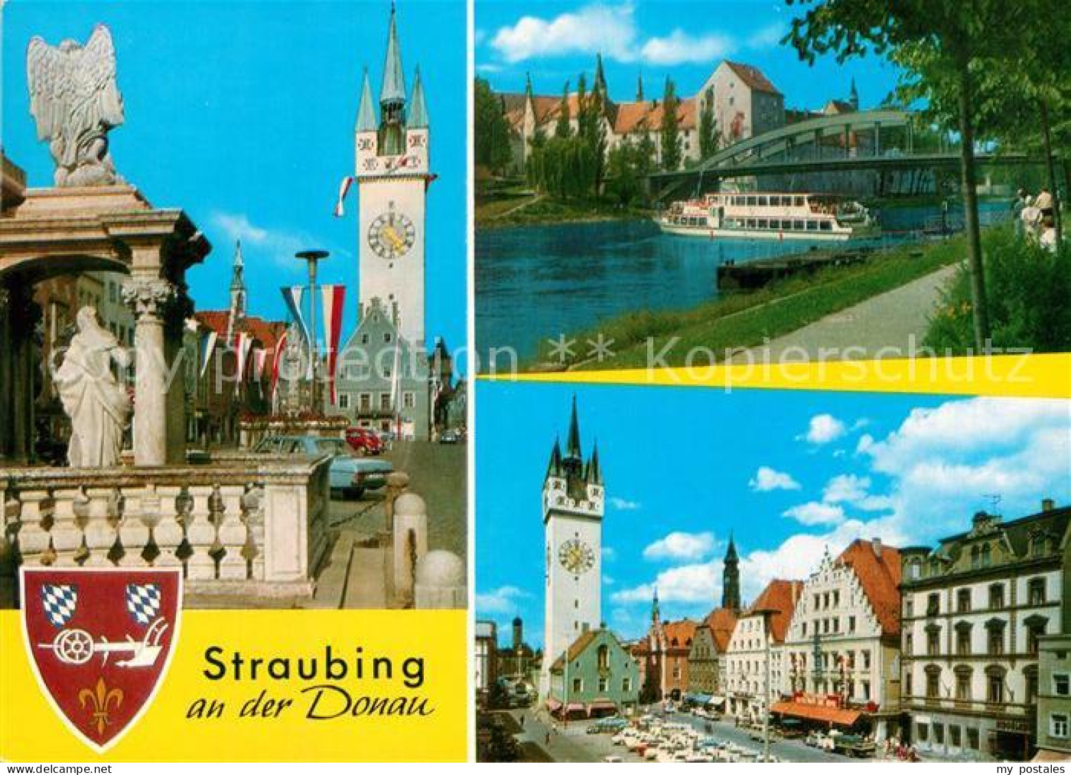 72932304 Straubing Stadtturm Theresien Und Ludwigsplatz Schloss Donau Straubing - Straubing