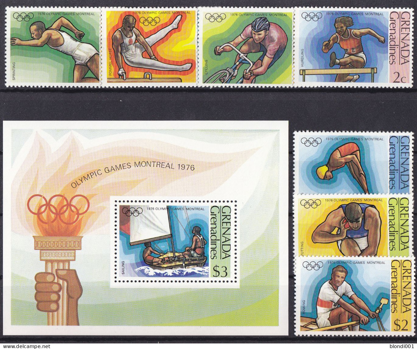 Olympics 1976 - Rowing - Cycling - GRENADINES - S/S+Set MNH - Zomer 1976: Montreal