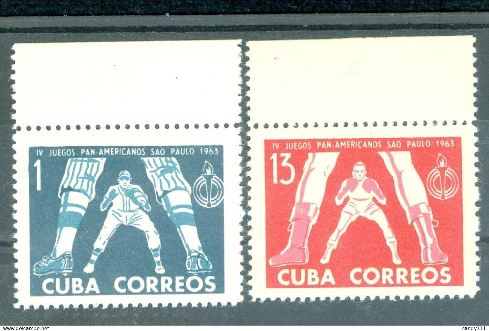 1963 Pan American Games-Sao Paulo,Baseball,Boxing,cuba,841,MNH - Béisbol