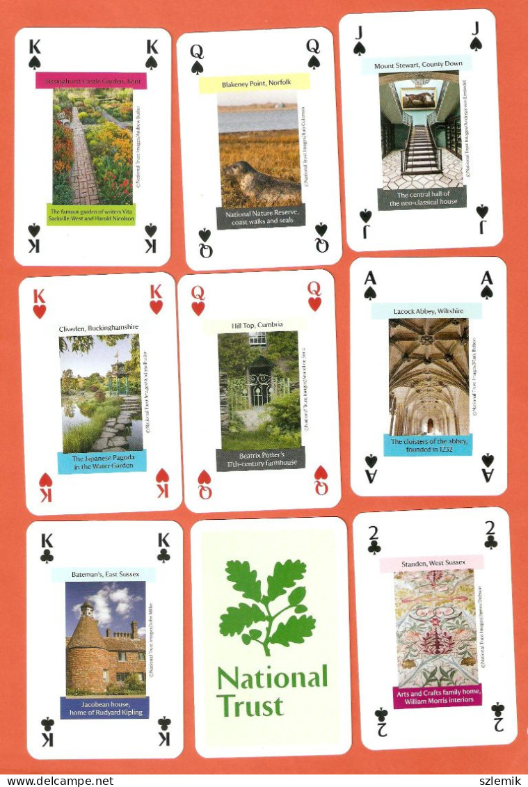 Playing Cards 52 + 2 Jokers.  National  Trust    2019/2021 - 54 Kaarten