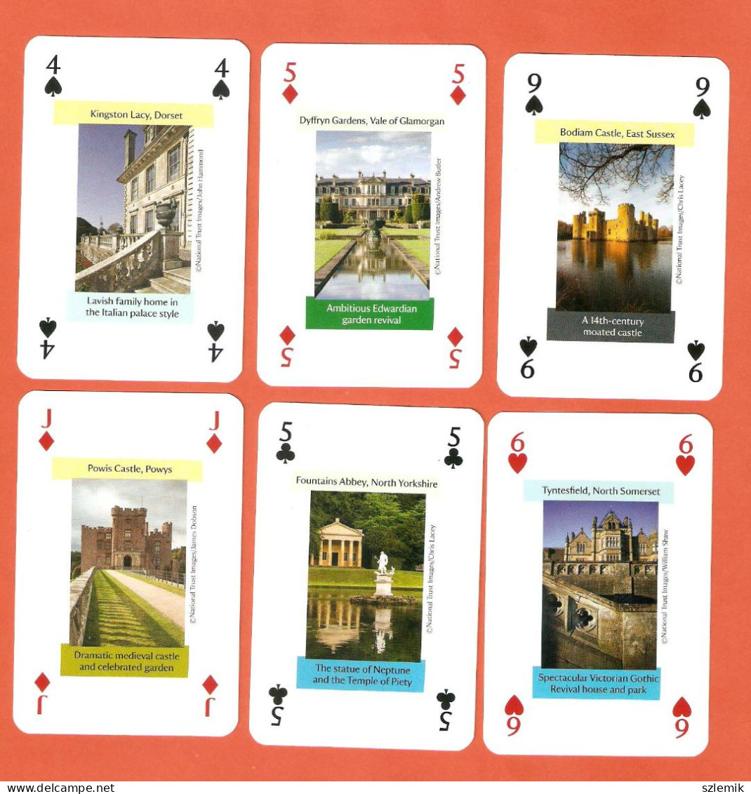 Playing Cards 52 + 2 Jokers.  National  Trust    2019/2021 - 54 Kaarten