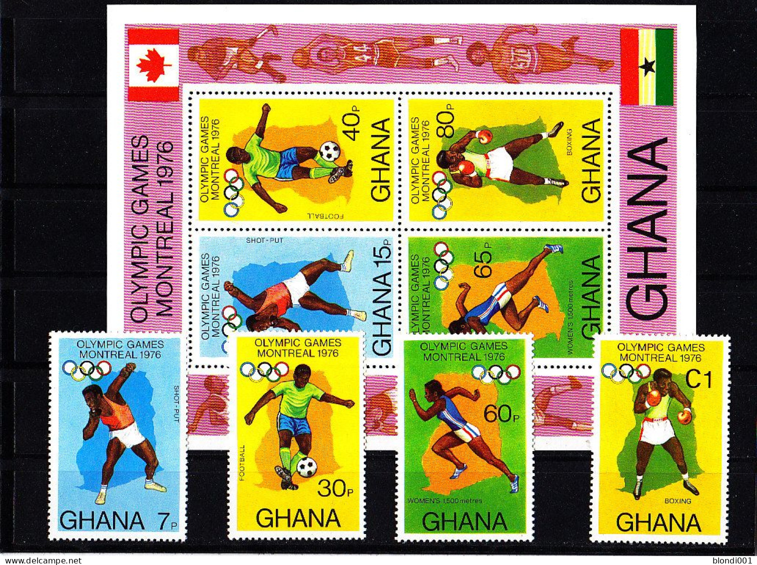 Olympics 1976 - Soccer - GHANA - S/S+Set MNH - Verano 1976: Montréal