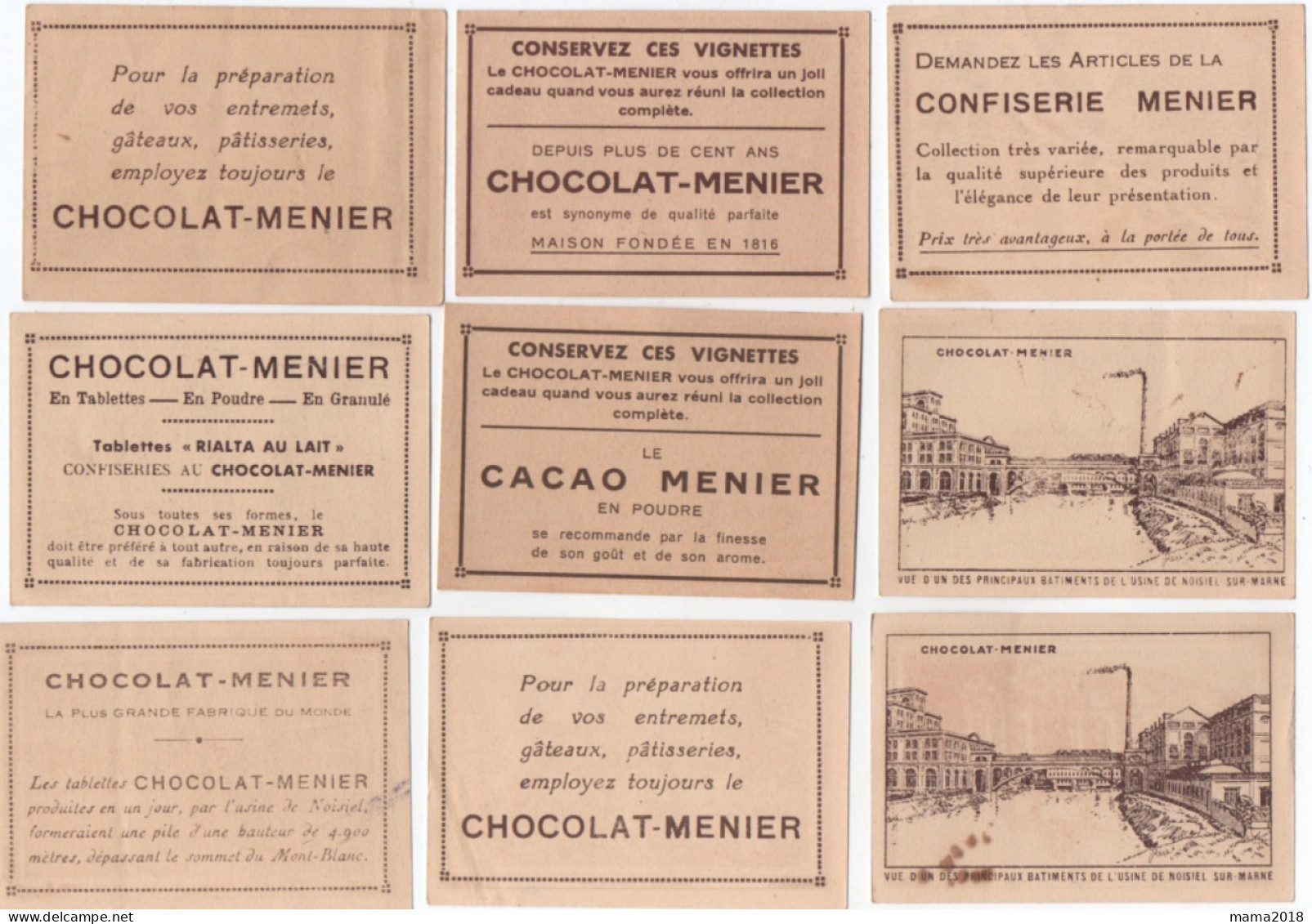 Cinquante deux  images  MENIER  Chocolat _ Cacao etc