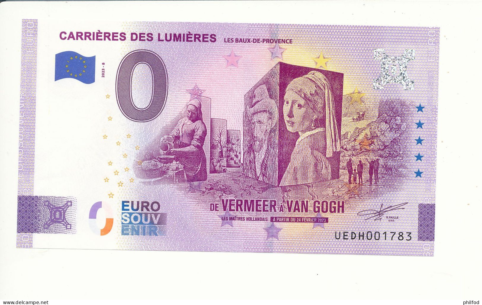 Billet Touristique 0 Euro - CARRIÈRES DE LUMIÈRES LES-BAUX-DE-PROVENCE - UEDH - 2023-8 - N° 1783 - Billet épuisé - Other & Unclassified