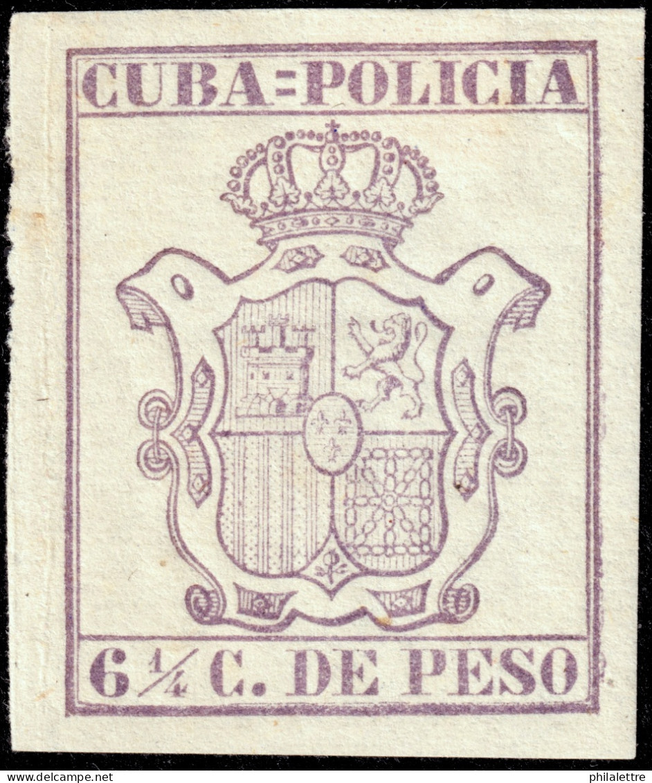 ESPAGNE / ESPANA - COLONIAS (Cuba) 1884 "CUBA-POLICIA" Fulcher 585 6-1/4c Lila - Nuevo* - Cuba (1874-1898)