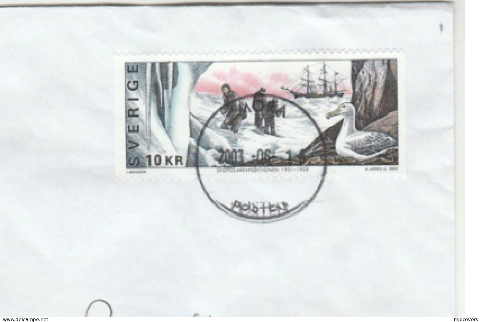 2006 Air Mail SWEDEN COVER Stamps 10k 1901 POLAR EXPEDITION BIRD SAILING SHIP Airmail Label Birds - Esploratori E Celebrità Polari