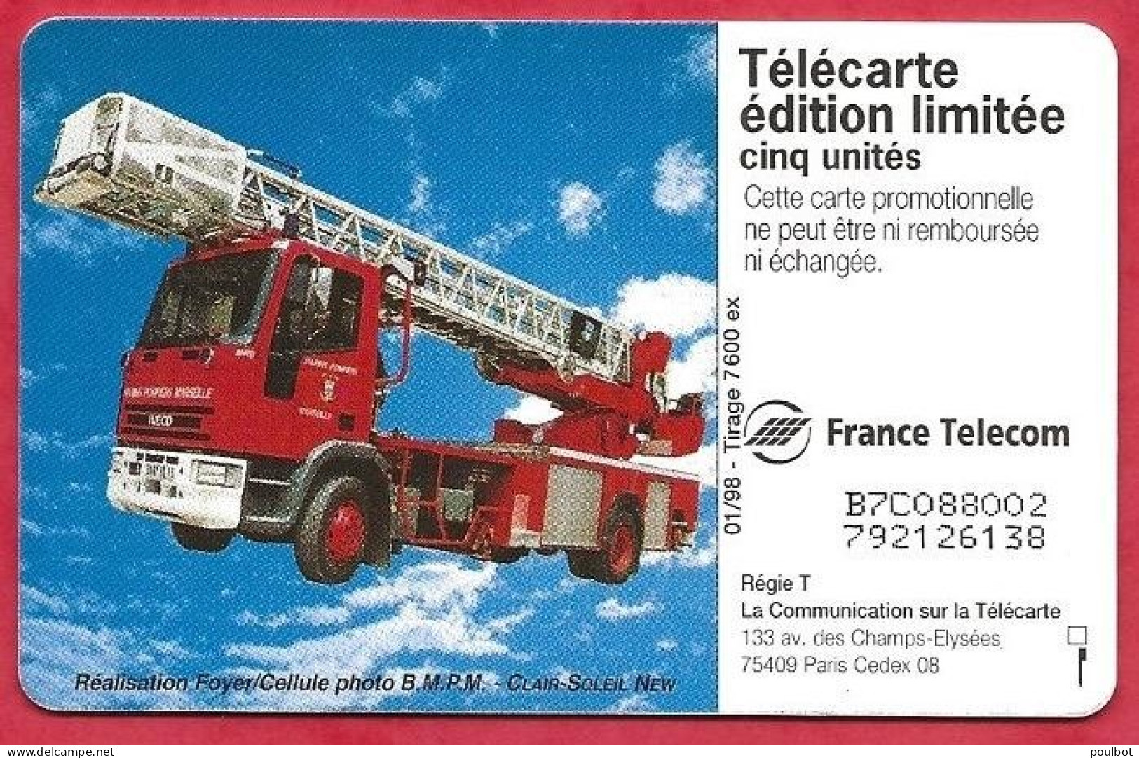 Télécarte  5 Unité Gn 471 Marins Pompiers De Marseille - 5 Unidades