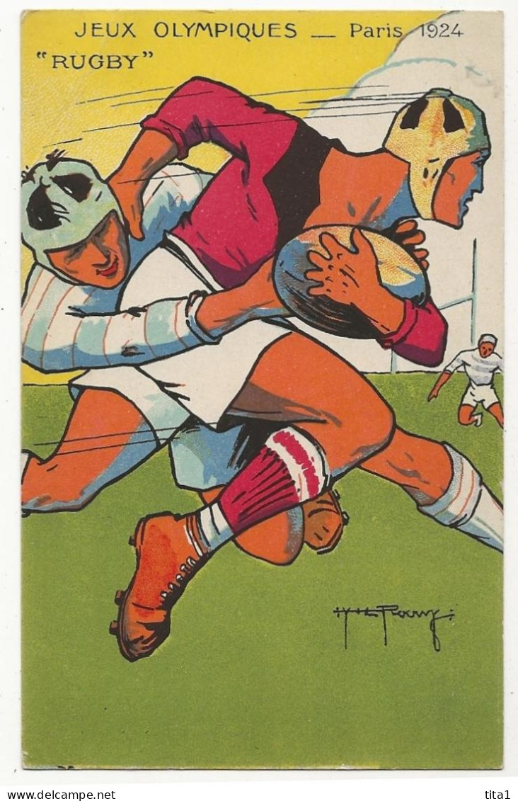 197 - Jeux Olympiques - Paris 1924 - Rugby - Illustrateur Roowye - Rugby
