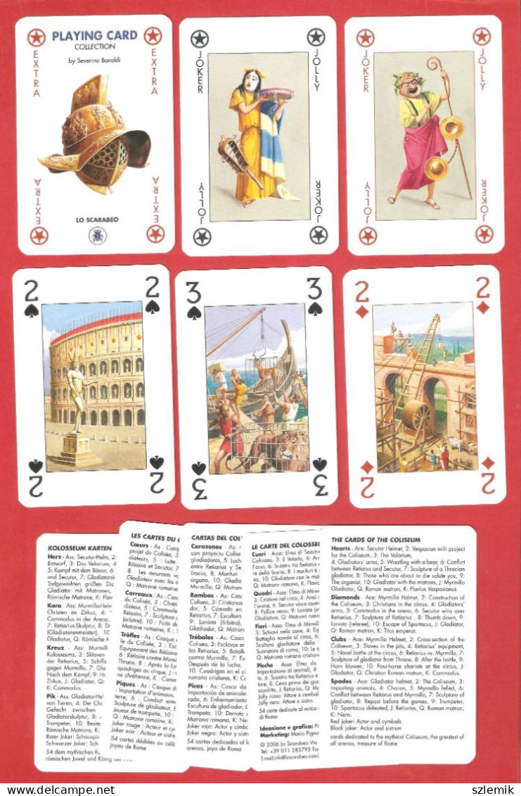 Playing Cards 52 + 3 Jokers.  LO SCARABEO  Coloseum     2006 - 54 Carte