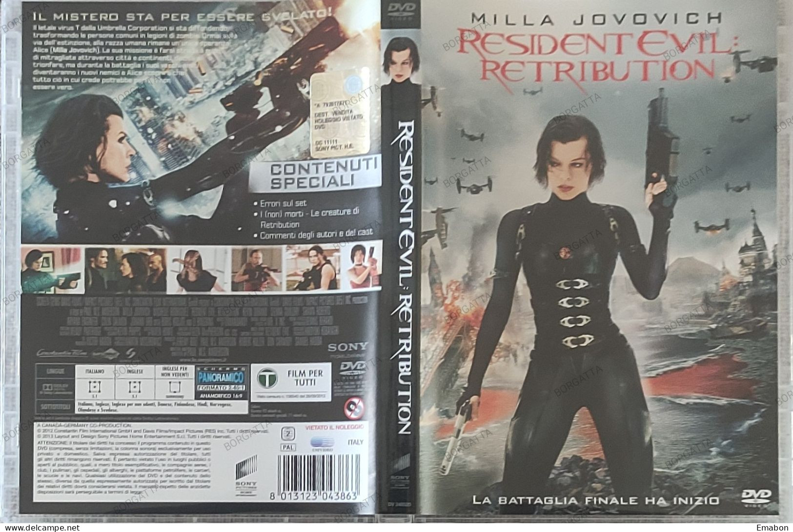 BORGATTA - FANTASCIENZA - Dvd RESIDENT EVIL RETRIBUTION - MILLA JOVOVICH - PAL 2 - SONY 2013 - USATO In Buono Stato - Ciencia Ficción Y Fantasía