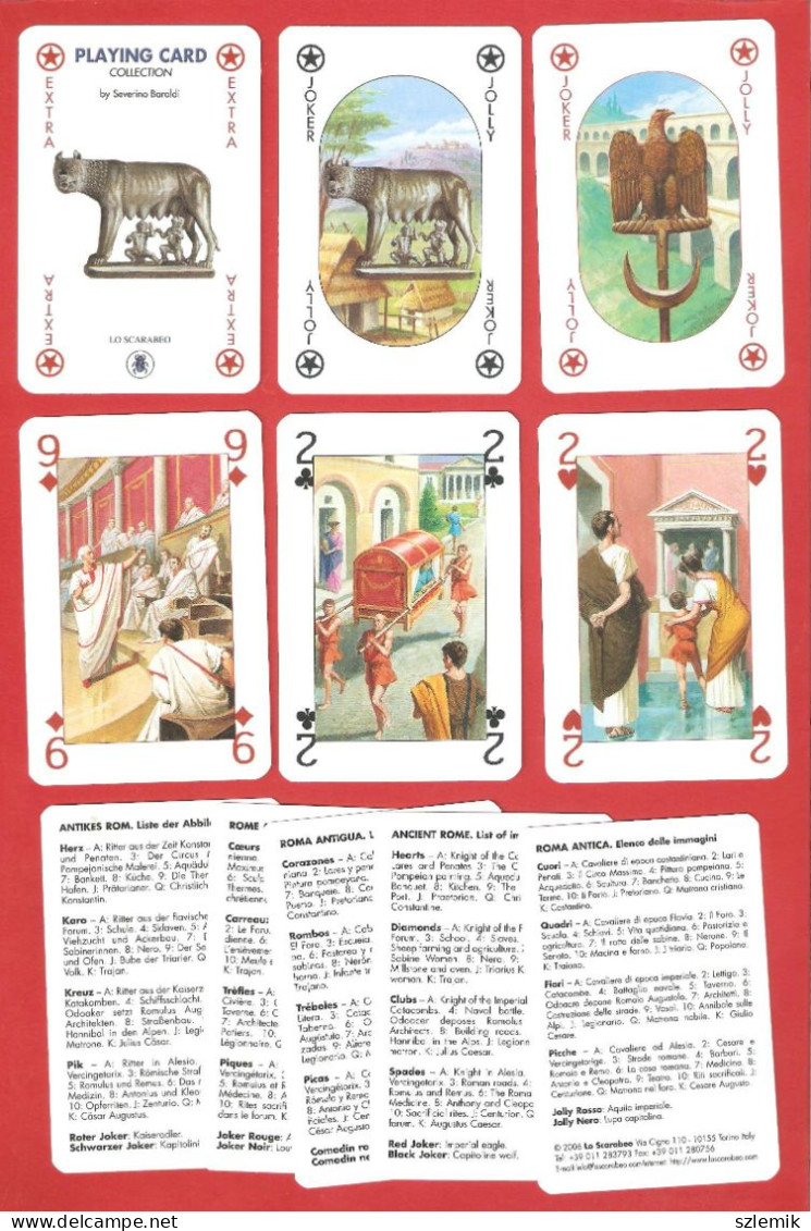 Playing Cards 52 + 3 Jokers.  LO SCARABEO  ANCIENT  ROME   2006 - 54 Cartes