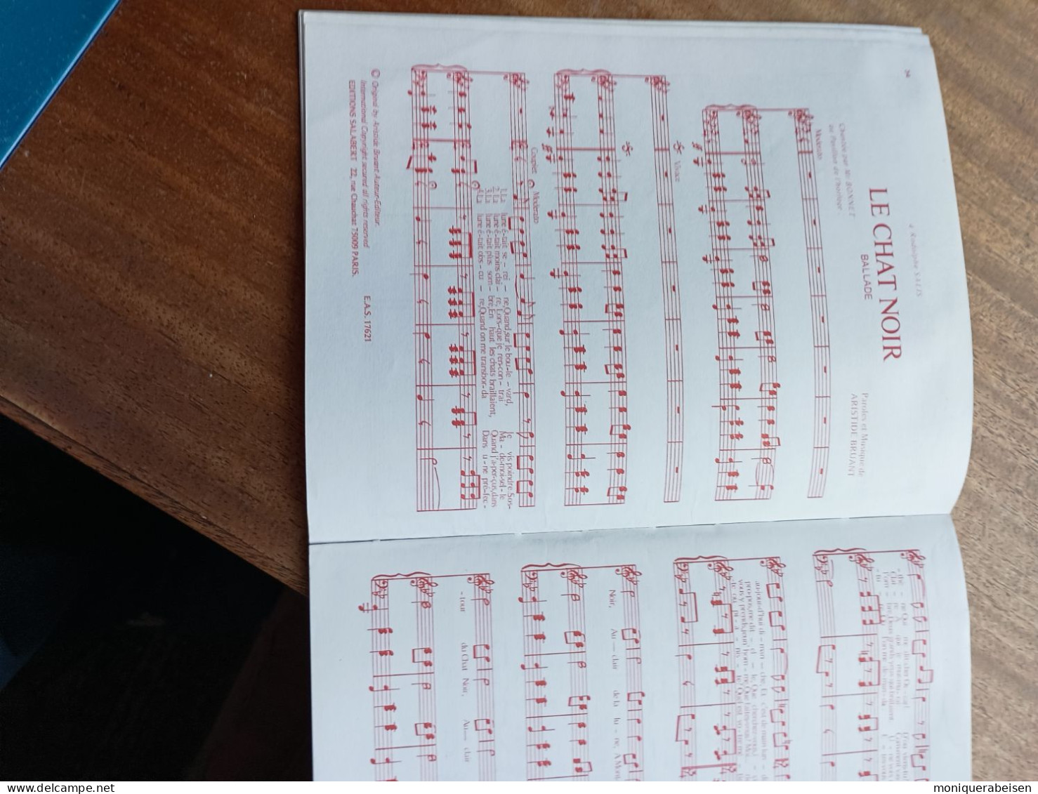 Brochure 20 Chansons Piano-chant, 10 Monologues Aristide BRUANT, Ed Salabert 1959 - Liederbücher