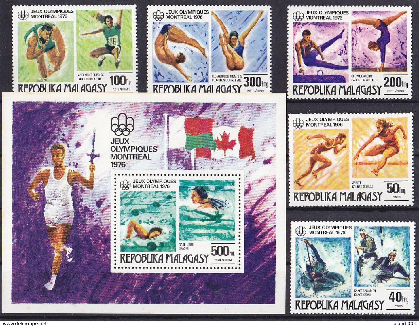 Olympics 1976 - Gymnastics - MALAGASY - S/S+Set MNH - Ete 1976: Montréal