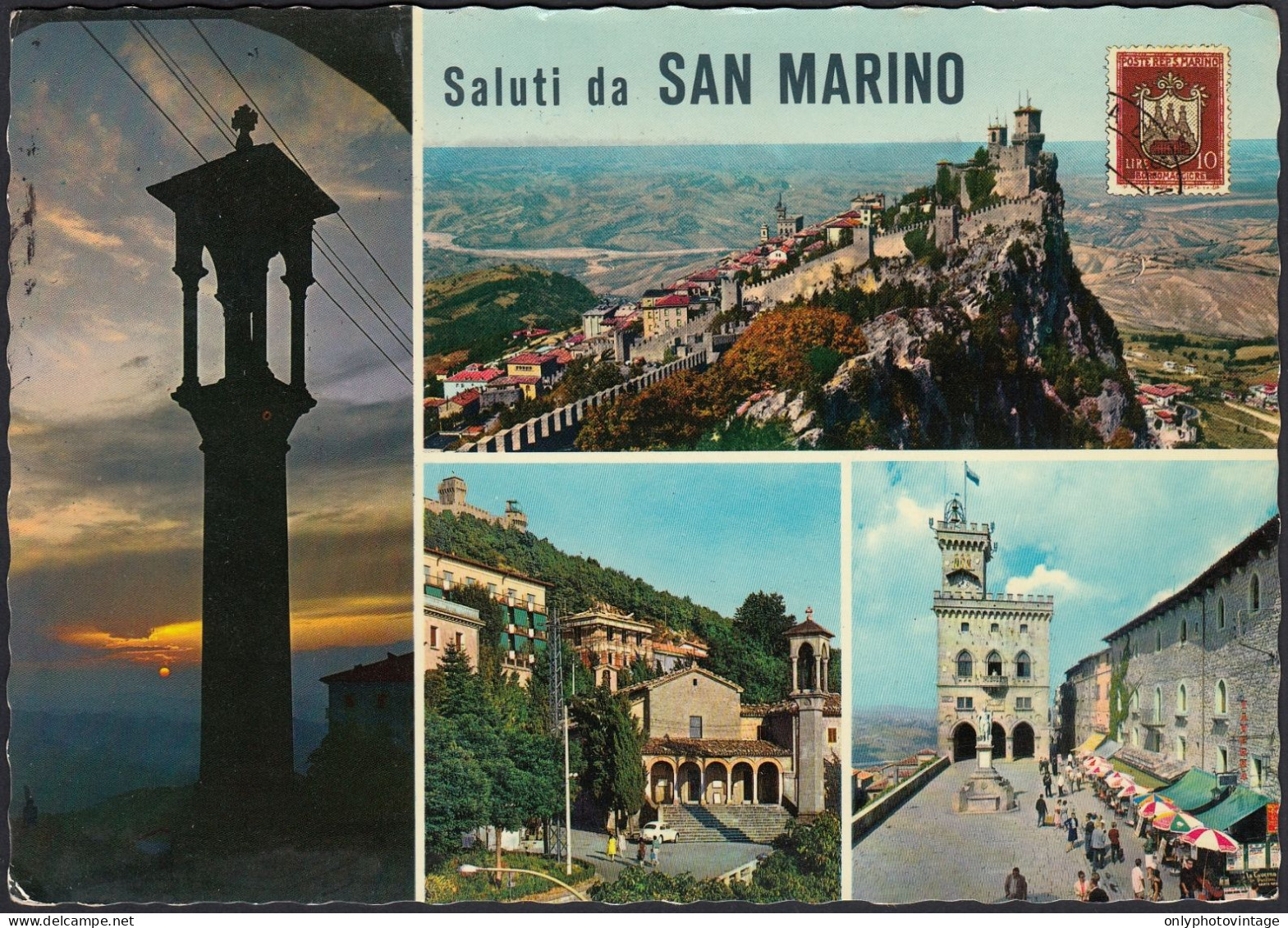 San Marino, Storia Postale, Cartolina Postale 14.08.1970, Vedute, Saluti - Brieven En Documenten