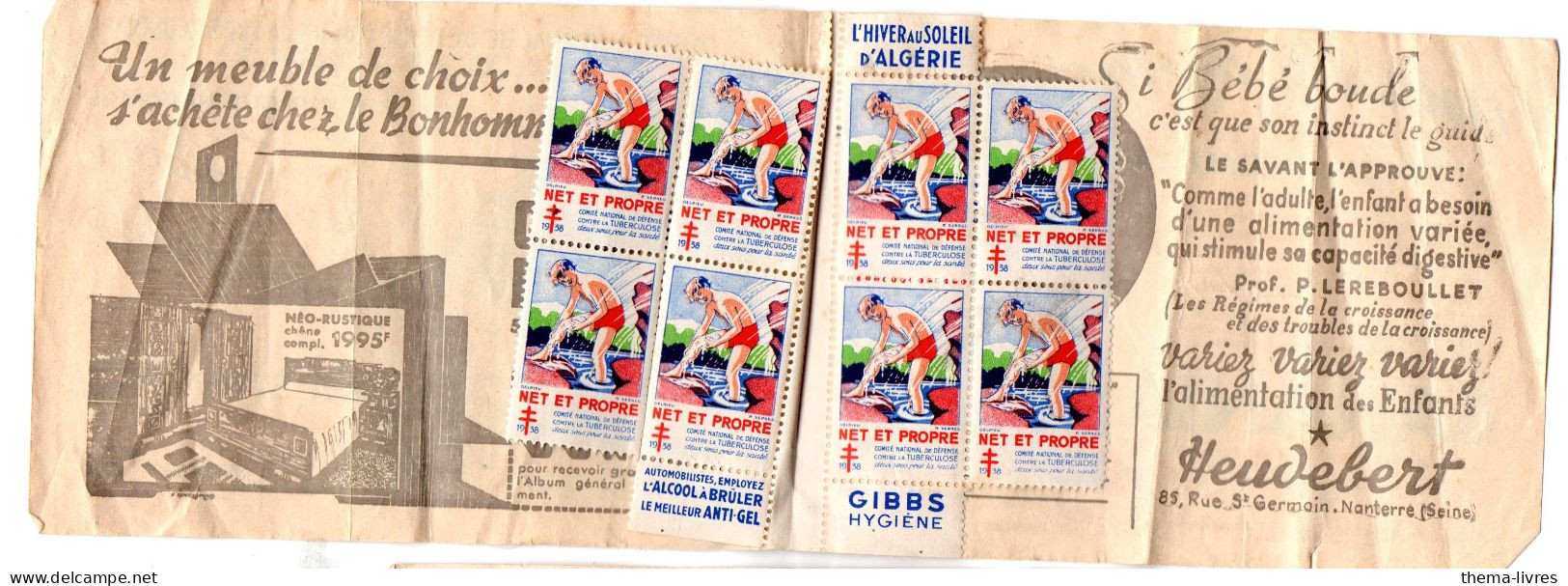 (erinnophilie) Carnet De Timbres Antituberculeux Incomplet   (PPP46503) - Tuberkulose-Serien