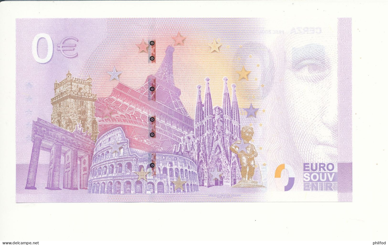 Billet Touristique 0 Euro - CERZA PARC ZOOLOGIQUE LISIEUX - UEDR - 2023-9 - N° 654 - Andere & Zonder Classificatie