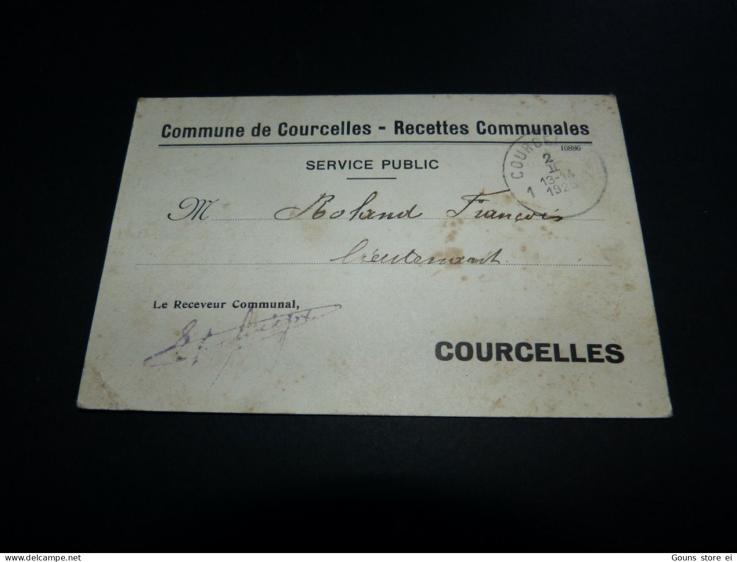 BC5-6 Cpa Commune De Courcelles Recettes Communales 1925 - Courcelles