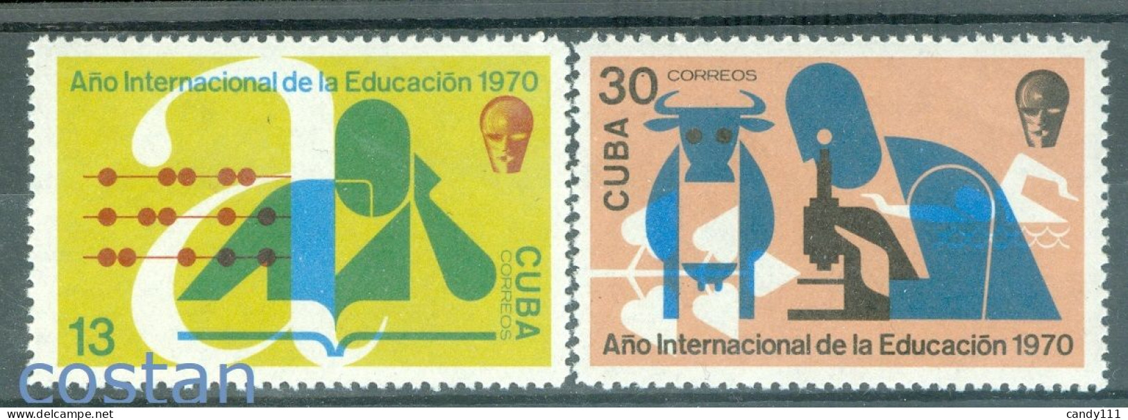 1970 Microscope,cow,Abacus,International Year Of Education,cuba,1642,MNH - Chimie