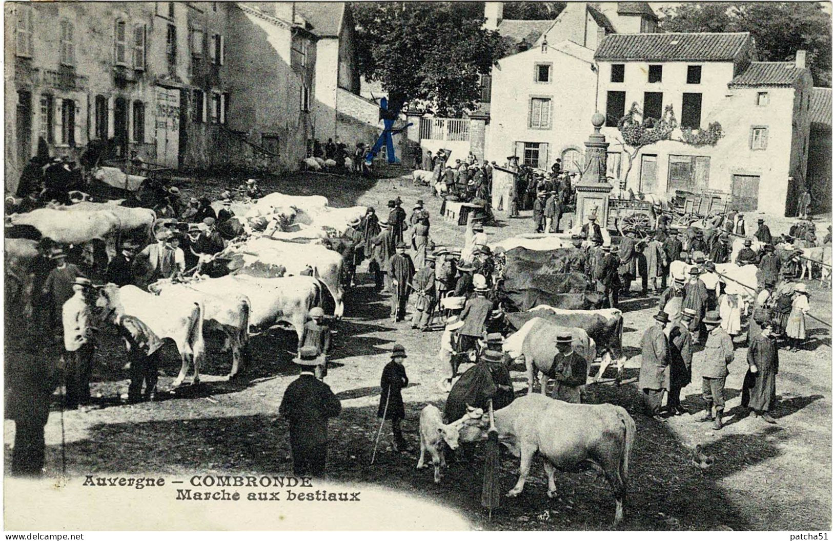 63 - COMBRONDE - Marché Aux Bestiaux - Belle Animation D'un Jour De Foire - Voyagée 1922 - Combronde