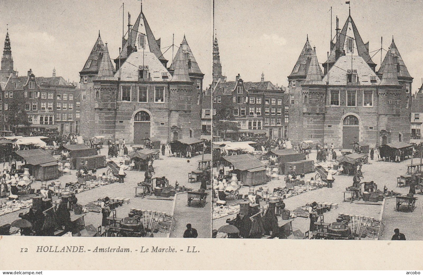 Hollande Amsterdam  La Marche - Stereoscope Cards