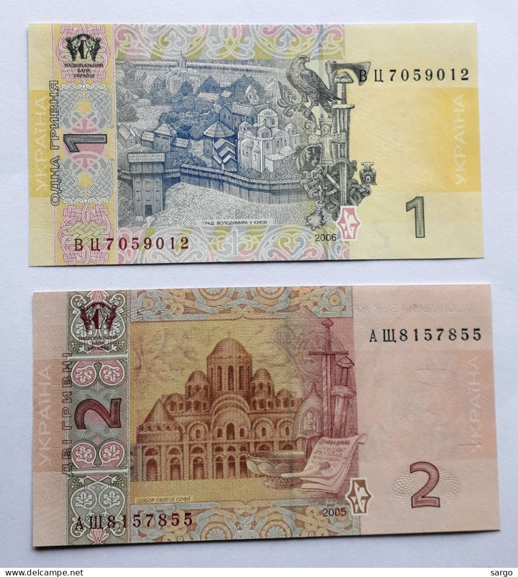 UKRAINE - 1,2 HRYVNA - P 116, P 117  (2004-2018) - UNC - BANKNOTES - PAPER MONEY - CARTAMONETA - - Ukraine