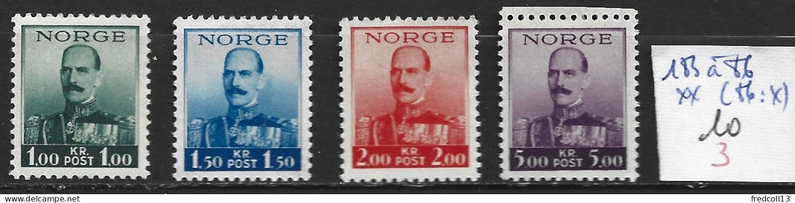 NORVEGE 183 à 86 ** ( 186 : * ) Côte 10 € - Unused Stamps
