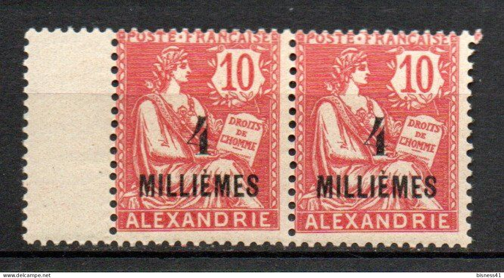 Col41 Colonies Alexandrie N° 52 Neuf XX MNH Paire Cote  12,00€ - Nuovi