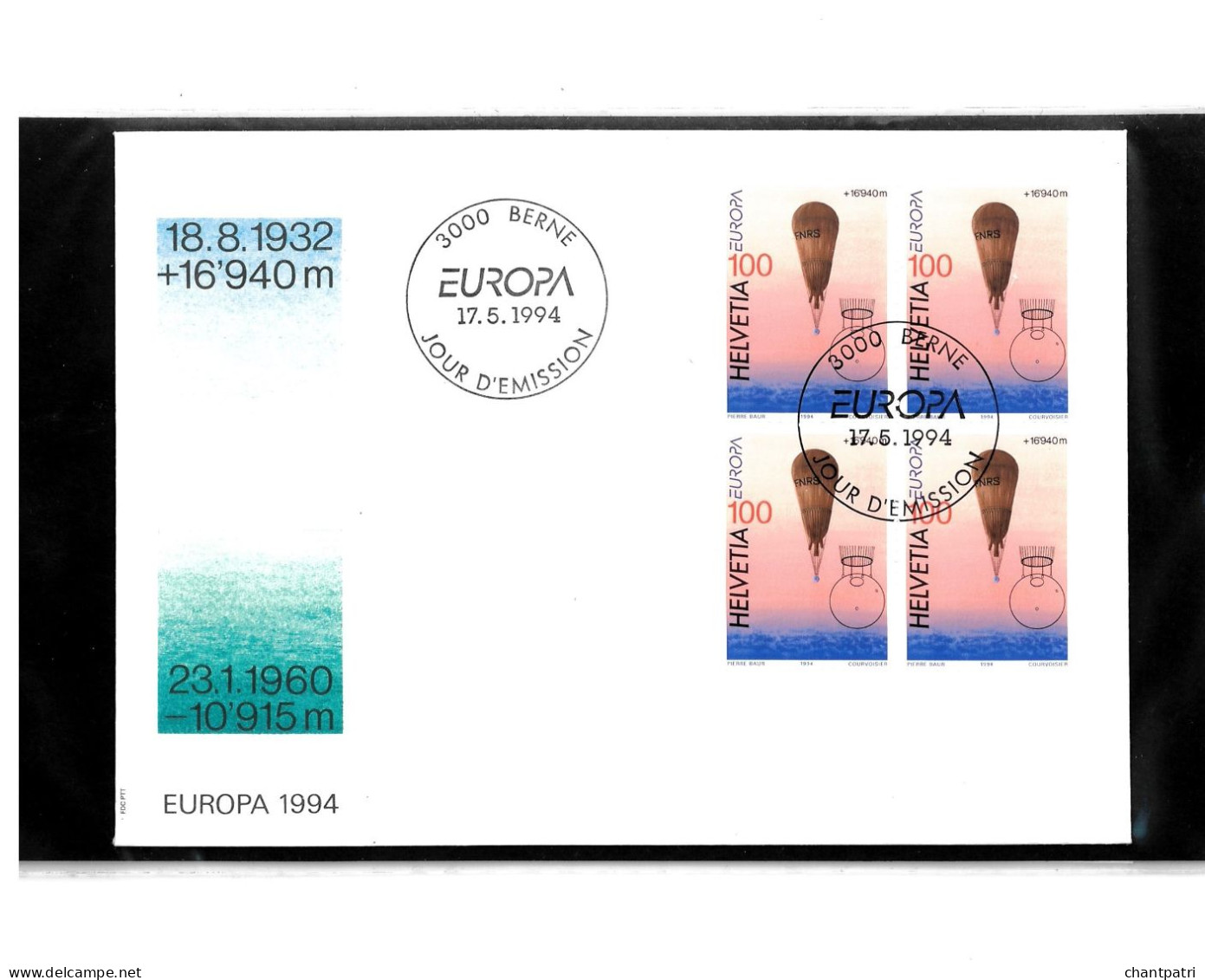 3000 Berne - Jour D'émission - Europa 1994 - 17 05 1994 - Beli FDC 101 - Covers & Documents