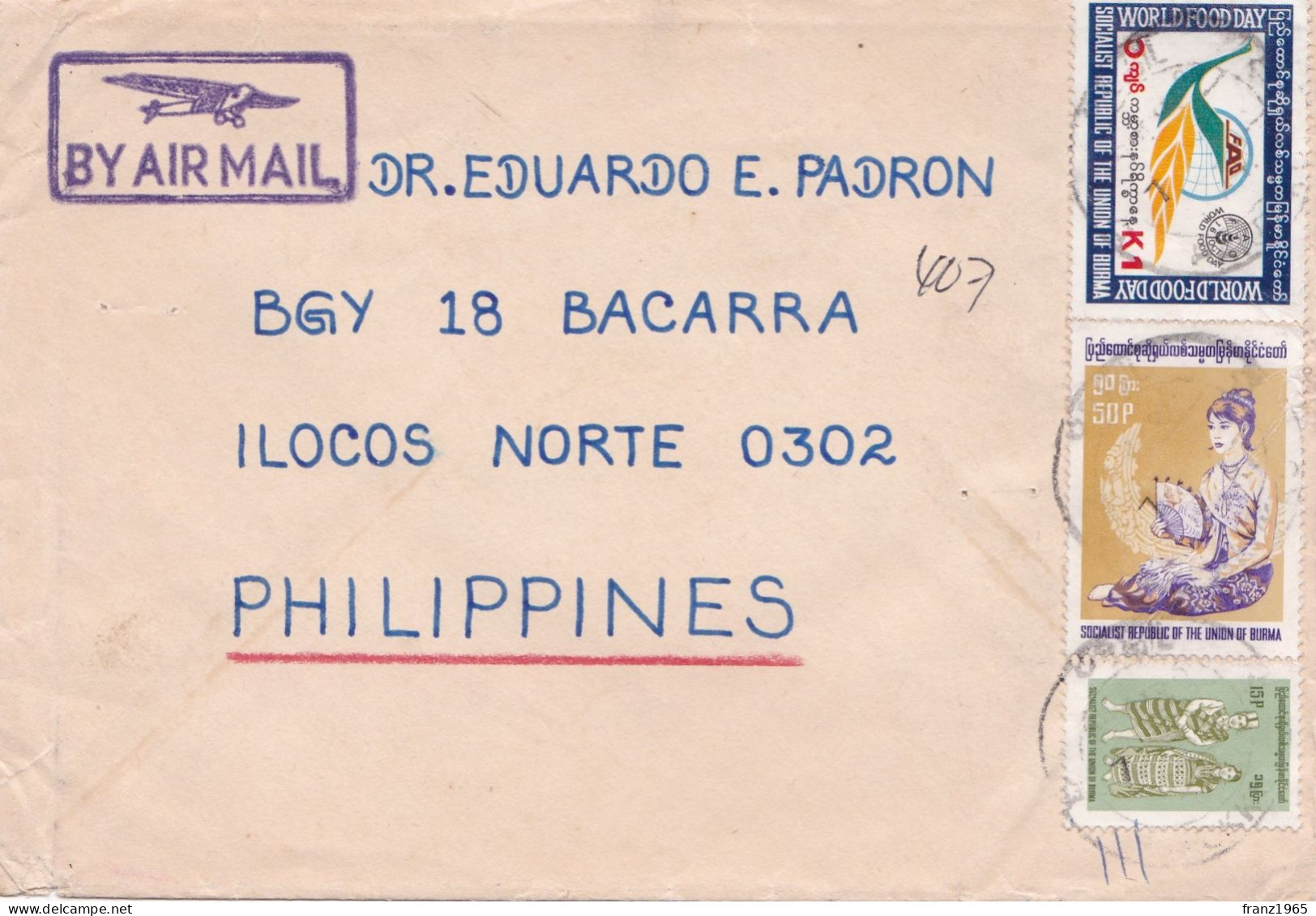 From Burma To Philippines - 1988 - Myanmar (Birma 1948-...)