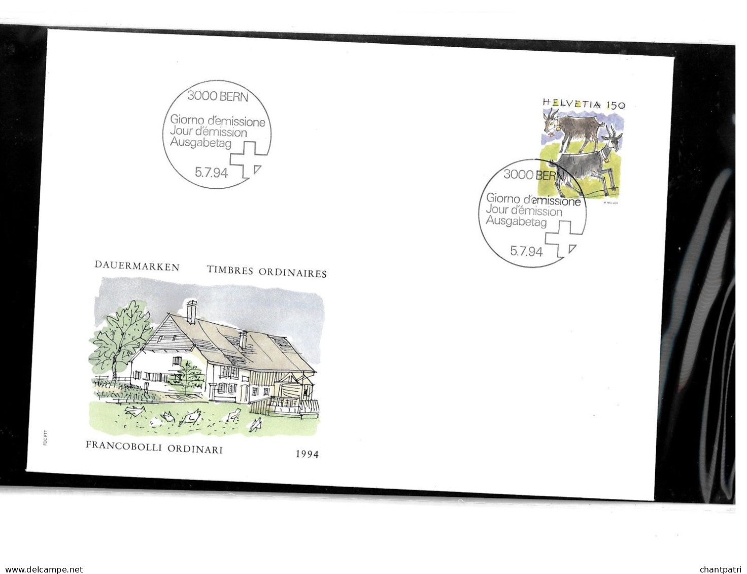 3000 Bern - Jour D'émission - Timbre Ordinaires - 05 07 1994 - Beli FDC 106 - Lettres & Documents