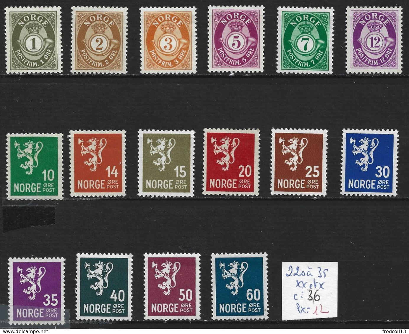 NORVEGE 220 à 35 ** ( 226-27-29 : * ) Côte 36 € - Unused Stamps